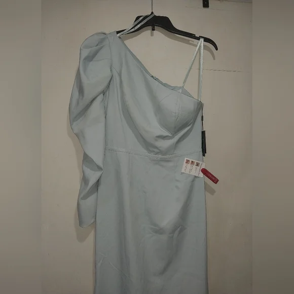 Mac Duggal Light Blue One Shoulder Dress - Picture 7 of 16